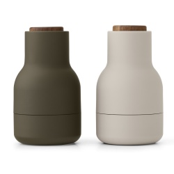 vert hunting, beige  / couvercle noyer - lot de 2 moulins Bottle Grinders Petit - Audo Copenhagen