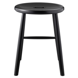 Tabouret J27 - hêtre peint en noir - FDB Møbler