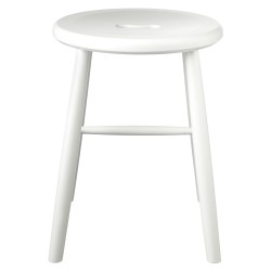 Tabouret J27 - hêtre peint en blanc - FDB Møbler