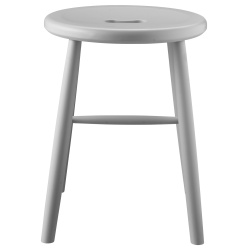 Tabouret J27 - hêtre peint en gris - FDB Møbler