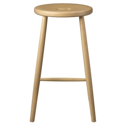 Bar stool J27C - height 65cm - natural beech - FDB Møbler