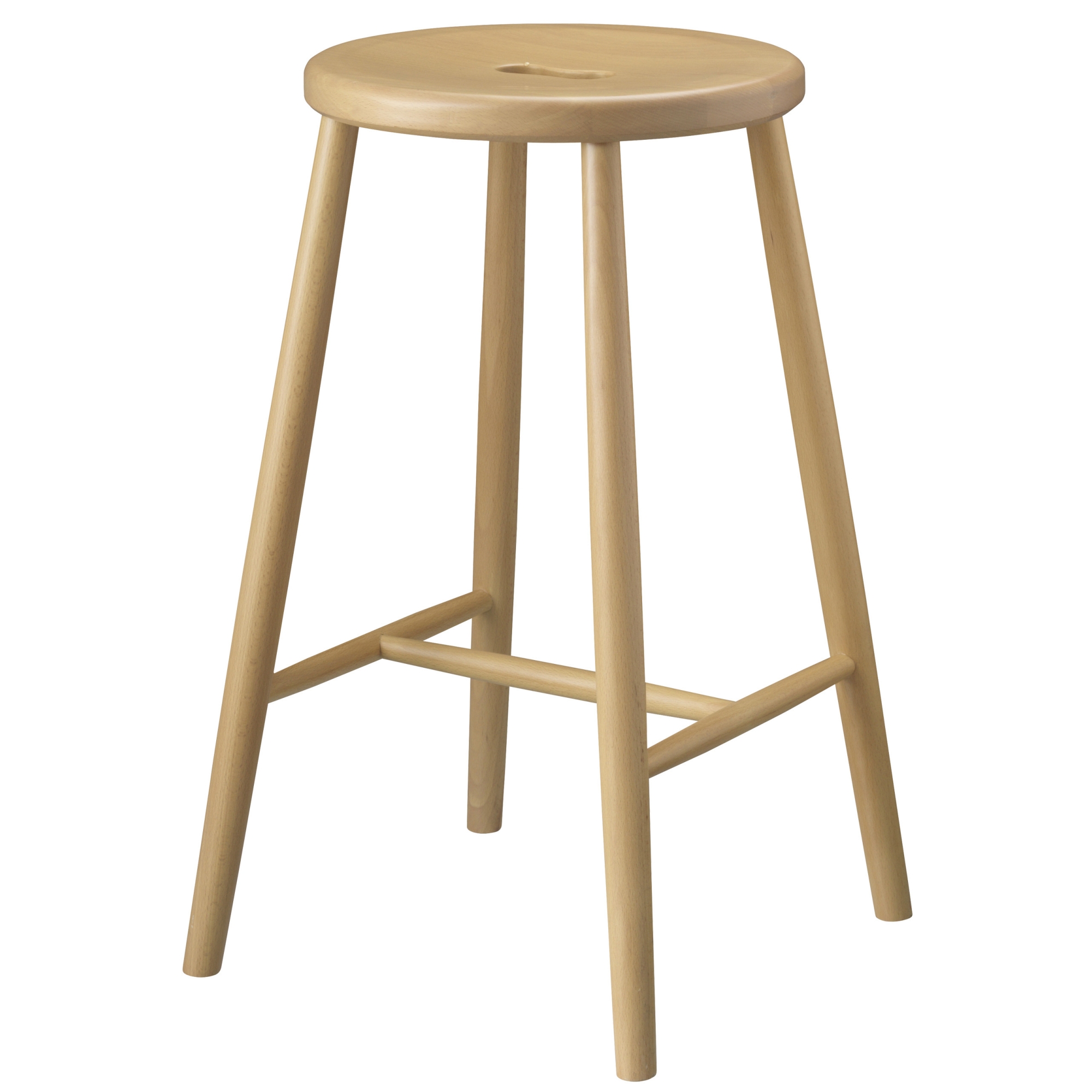 Tabouret de bar J27C - hauteur 65cm - hêtre naturel - FDB Møbler