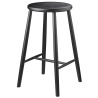 Tabouret de bar J27C - Hauteur 65cm - hêtre peint en noir - FDB Møbler