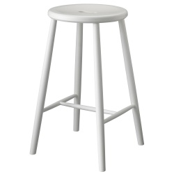 ÉPUISÉ - Tabouret de bar J27C - hauteur 65cm - hêtre peint en blanc - FDB Møbler