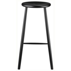 Bar stool J27B - height 75cm - black painted beech - FDB Møbler