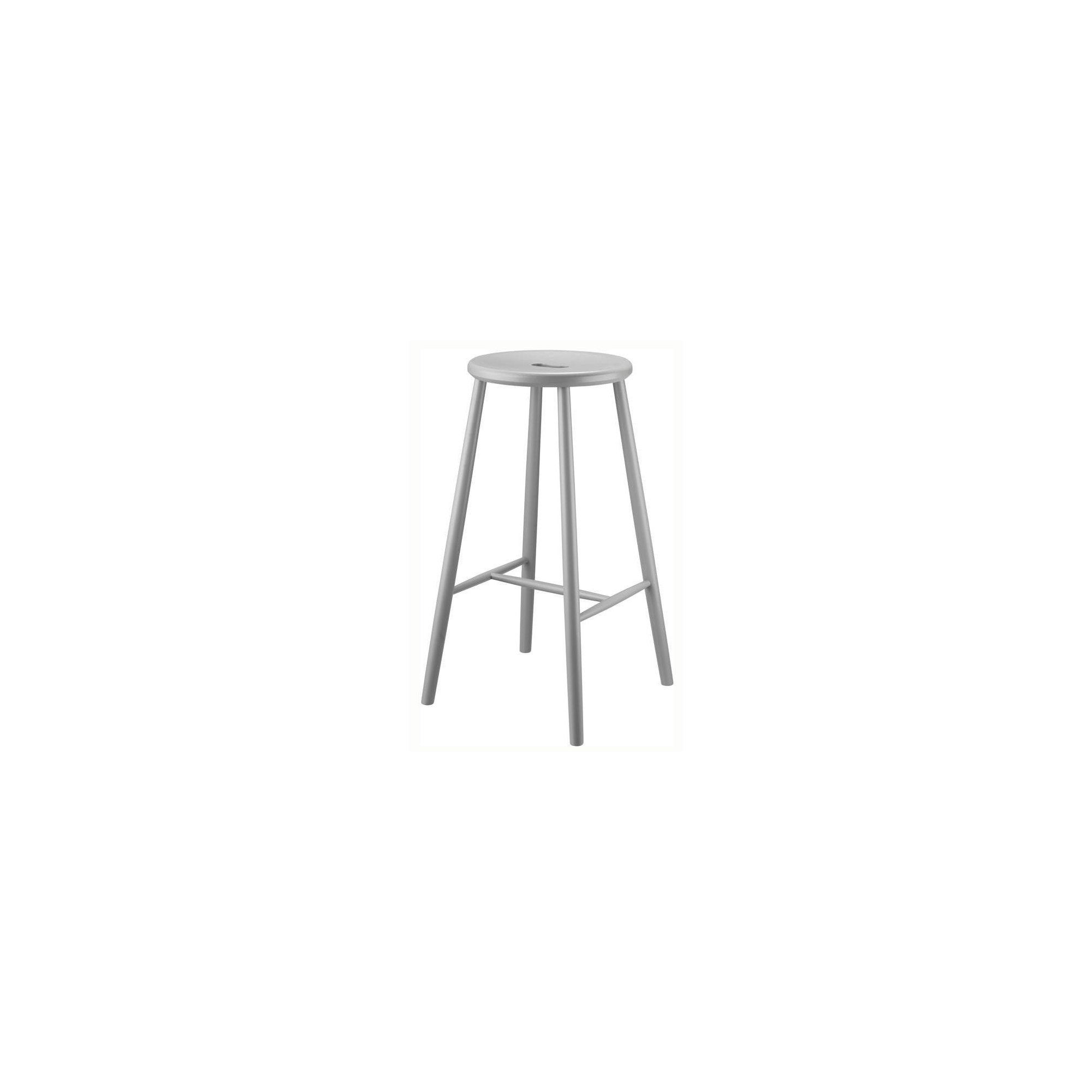 SOLD OUT - Bar stool J27B - height 75cm - light grey painted beech - FDB Møbler