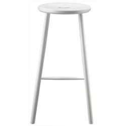 Bar stool J27B - height 75cm - white painted beech - FDB Møbler