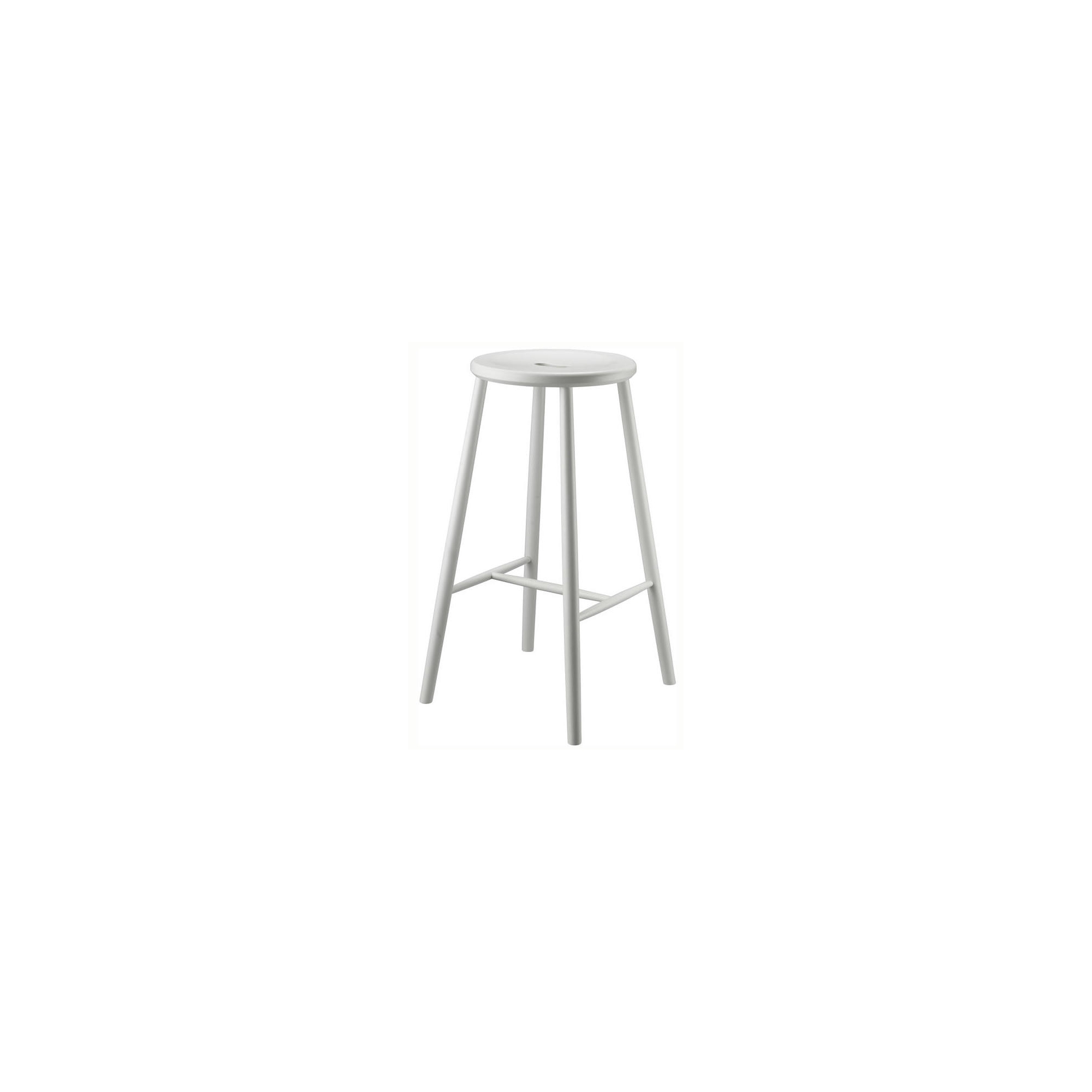 Tabouret de bar J27B - hauteur 75cm - hêtre peint en blanc - FDB Møbler