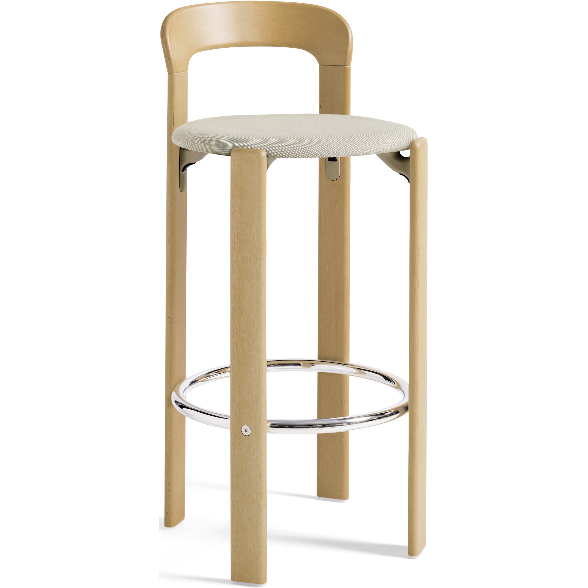 REY bar stool – Golden + Steelcut trio 213 - HAY