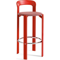 REY bar stool – Scarlet red + Steelcut trio 636 - HAY