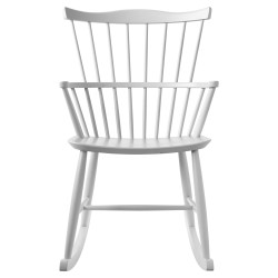 blanc - fauteuil à bascule J52G - FDB Møbler