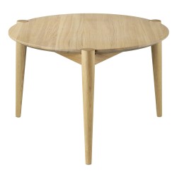 SOLD OUT - Søs table D102 - Ø55xH37cm - natural oak - FDB Møbler