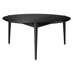 Søs table D102 - Ø85xH40cm - black oak - FDB Møbler