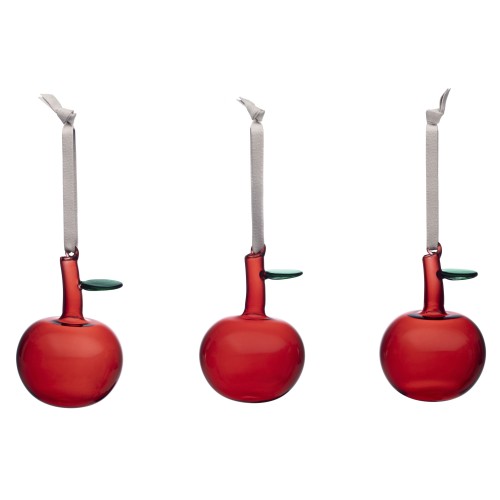 ADVENT CALENDAR n° 9 - Glass apple red 3set - Christmas decorations - 1055140 - Iittala