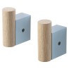 Set of 2  Attach hook - Oak / pale blue - Muuto