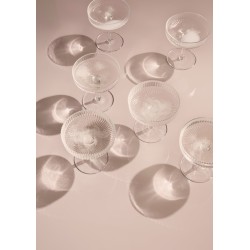 2 x Champagne saucers Ripple clear - Ferm Living