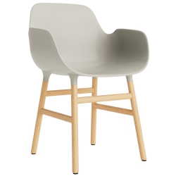 Gris clair / Chêne – Chaise Form avec accoudoirs - Normann Copenhagen