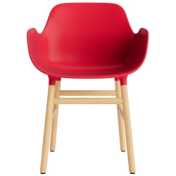 Bright red / Oak  – Form Chair with armrests - Normann Copenhagen