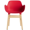 Bright red / Oak  – Form Chair with armrests - Normann Copenhagen