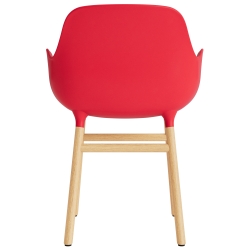 Rouge vif / Chêne – Chaise Form avec accoudoirs - Normann Copenhagen