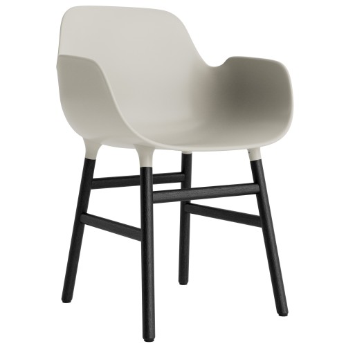 Gris clair / Chêne peint en noir – Chaise Form avec accoudoirs - Normann Copenhagen