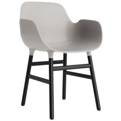 Warm grey / Black lacquered oak – Form Chair with armrests - Normann Copenhagen