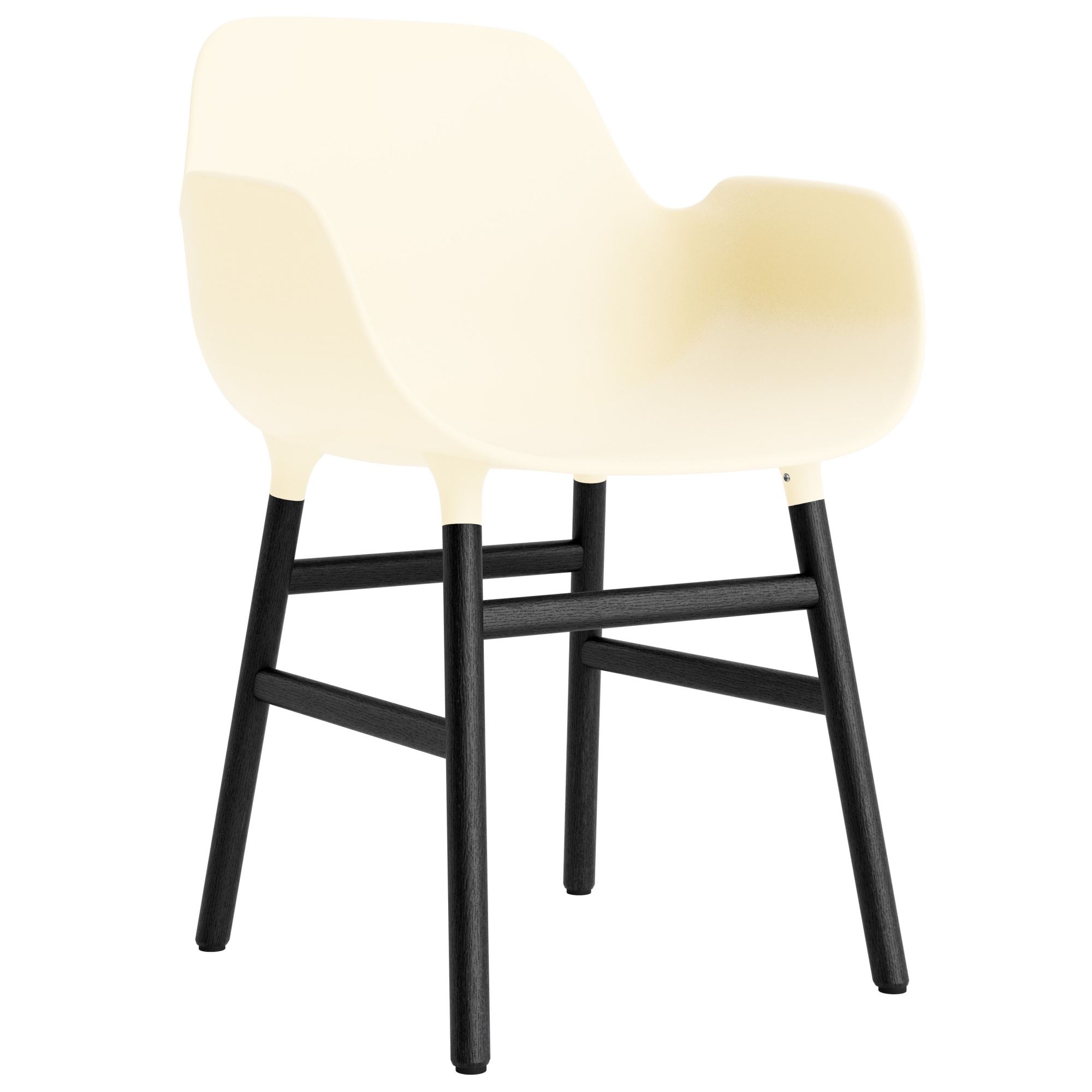 Cream / Black lacquered oak – Form Chair with armrests - Normann Copenhagen