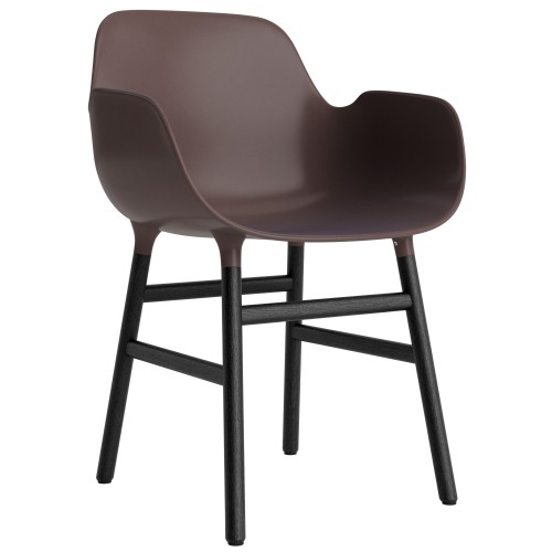 Brown / Black lacquered oak – Form Chair with armrests - Normann Copenhagen