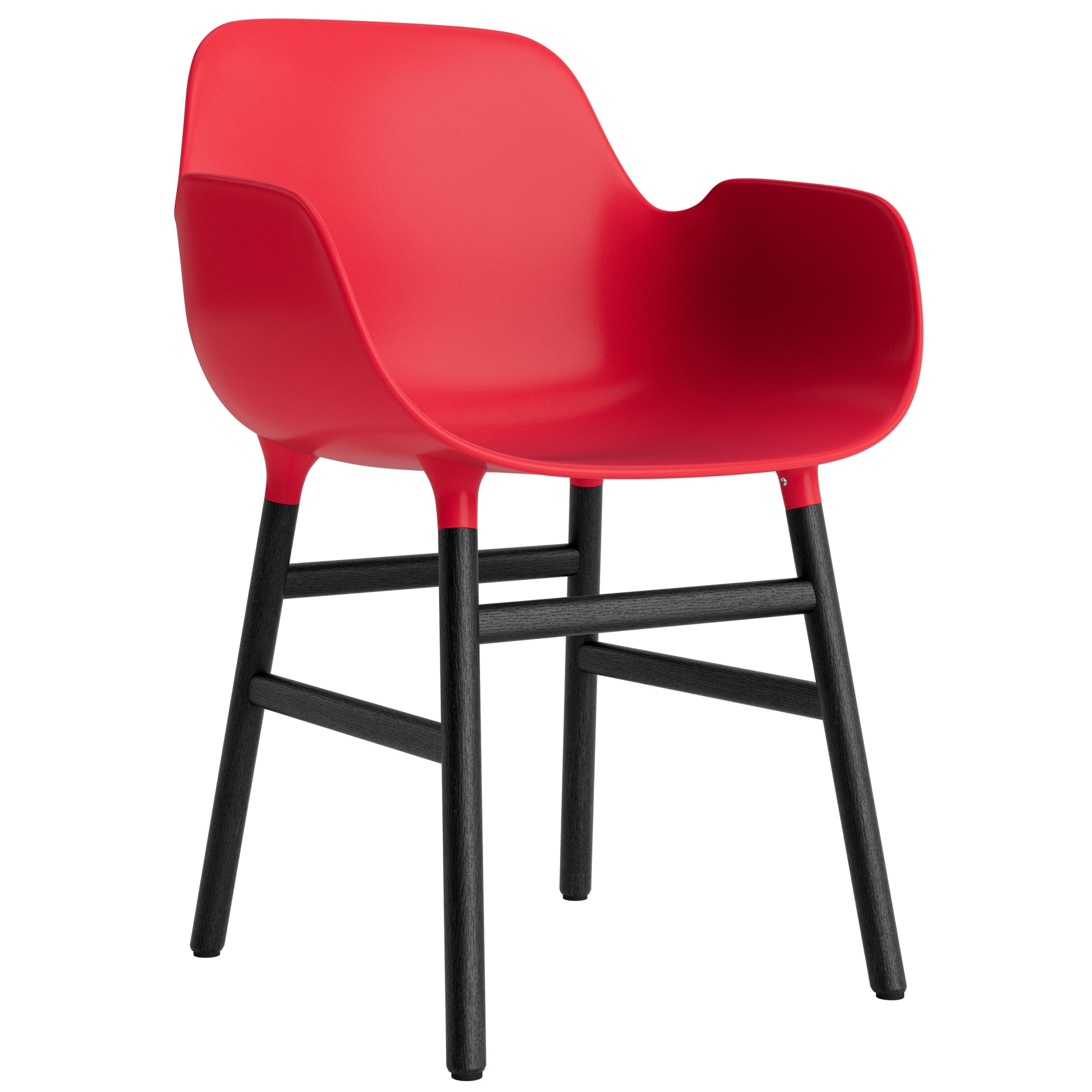 Bright red / Black lacquered oak – Form Chair with armrests - Normann Copenhagen