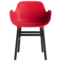 Bright red / Black lacquered oak – Form Chair with armrests - Normann Copenhagen