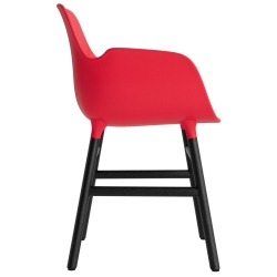 Bright red / Black lacquered oak – Form Chair with armrests - Normann Copenhagen