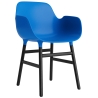 Bleu vif / Chêne peint en noir – Chaise Form avec accoudoirs - Normann Copenhagen