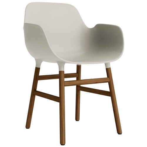 Light grey / Walnut  – Form Chair with armrests - Normann Copenhagen