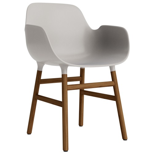 Warm grey / Walnut  – Form Chair with armrests - Normann Copenhagen