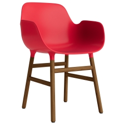 Bright red / Walnut  – Form Chair with armrests - Normann Copenhagen