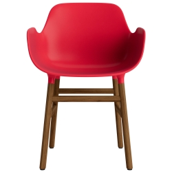 Bright red / Walnut  – Form Chair with armrests - Normann Copenhagen