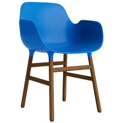 Bright blue / Walnut  – Form Chair with armrests - Normann Copenhagen