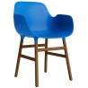 Bright blue / Walnut  – Form Chair with armrests - Normann Copenhagen