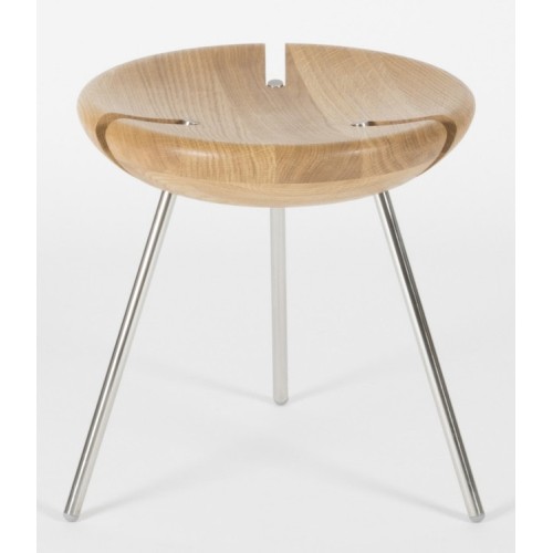 Tribo stool - Polished stainless steel - H40 cm - Objekto