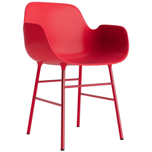 Bright red / bright red – Form Chair with armrests - Normann Copenhagen