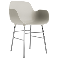 Light grey / chrome – Form Chair with armrests - Normann Copenhagen