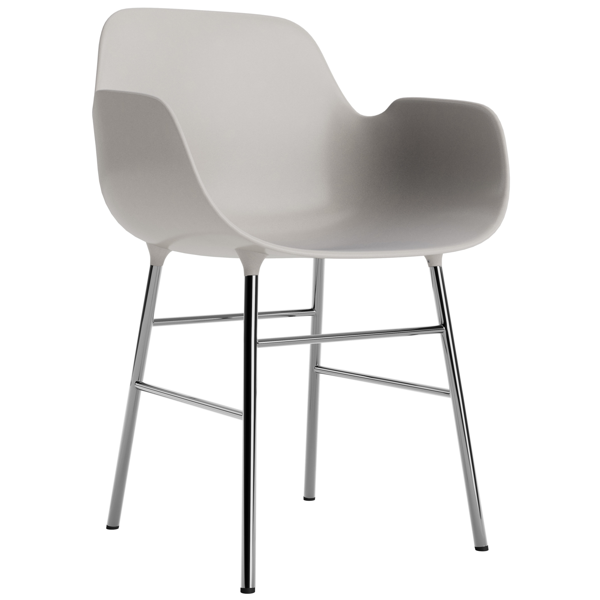 Warm grey / chrome – Form Chair with armrests - Normann Copenhagen