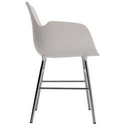 Warm grey / chrome – Form Chair with armrests - Normann Copenhagen