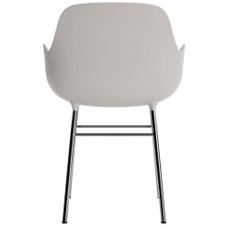 Warm grey / chrome – Form Chair with armrests - Normann Copenhagen