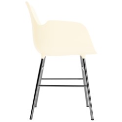 Cream / chrome – Form Chair with armrests - Normann Copenhagen