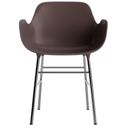 Brown / chrome – Form Chair with armrests - Normann Copenhagen