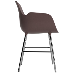 Brown / chrome – Form Chair with armrests - Normann Copenhagen