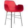 Bright red / chrome – Form Chair with armrests - Normann Copenhagen