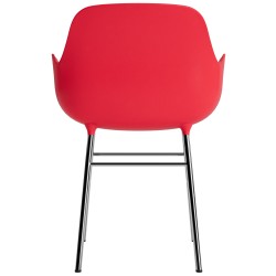 Rouge vif / chrome – Chaise Form avec accoudoirs - Normann Copenhagen