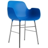 Bright blue / chrome – Form Chair with armrests - Normann Copenhagen